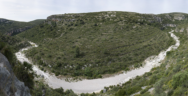 Landscape view from Cova Alta del Lledoner.