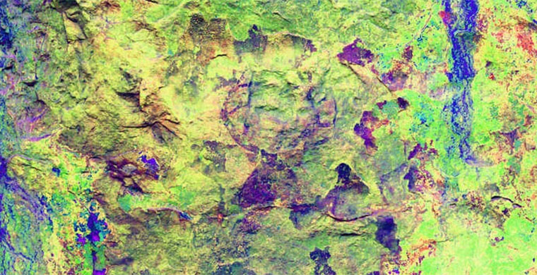 Left hand panel of Cingle dels Tolls del Puntal, false color.